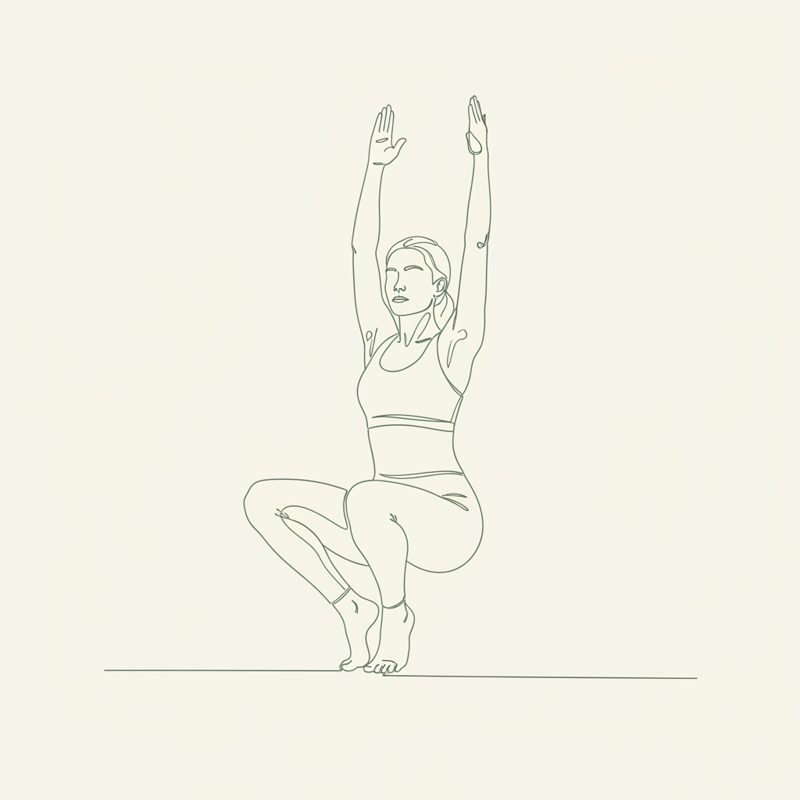 Chair Pose on Toes yoga pose illustration