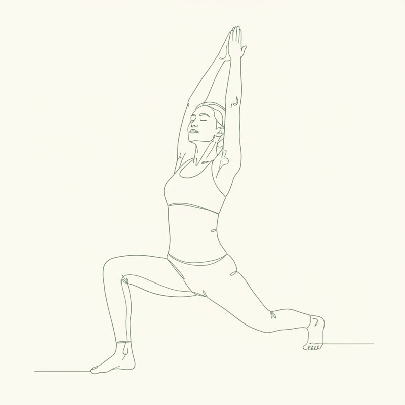 Low Lunge with Right Leg Forward yoga pose illustration