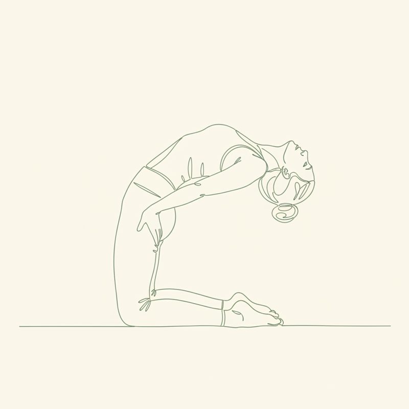 Bridge Pose on Elbows with Head Hanging yoga pose illustration
