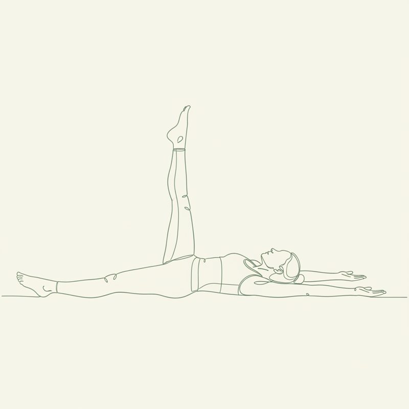 Reclining Crocodile Twist, Left Side yoga pose illustration