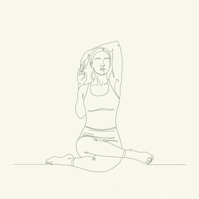 Cow Face Pose (Right Leg and Left Arm Up) yoga pose illustration