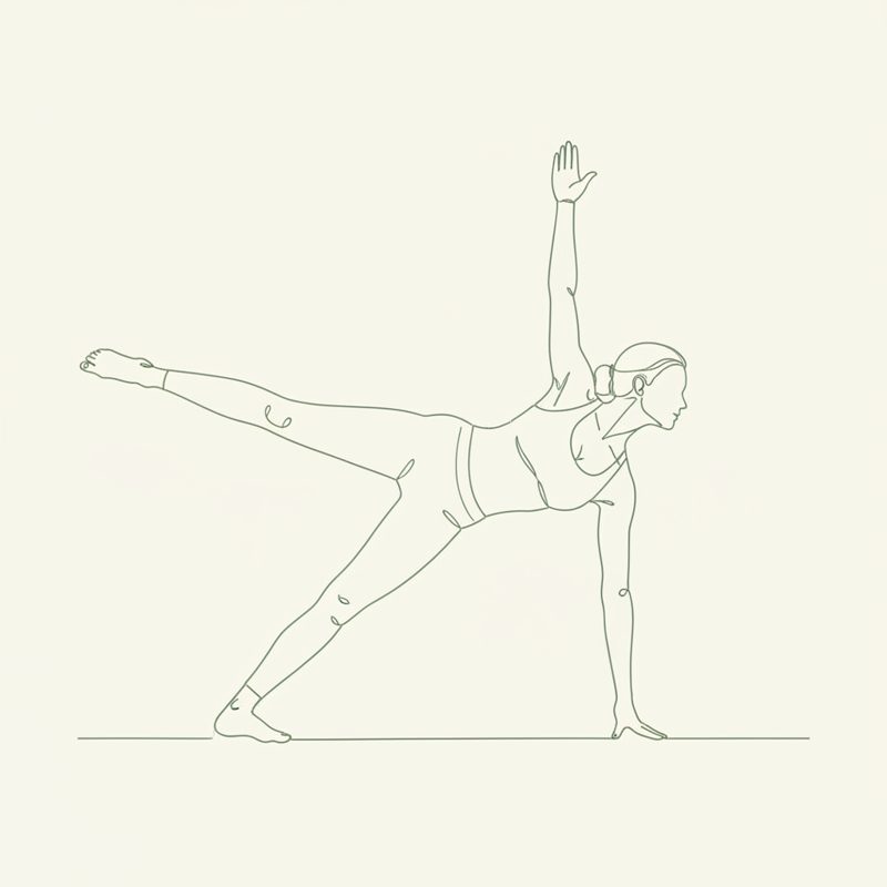 Half Moon Pose (Left) yoga pose illustration