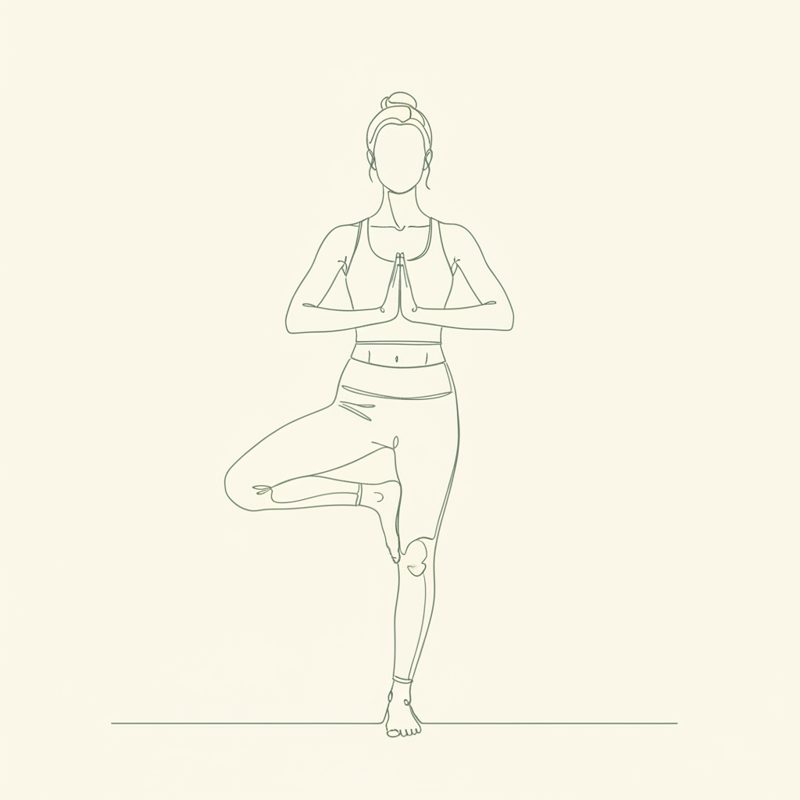 Tree Pose on Right Foot yoga pose illustration