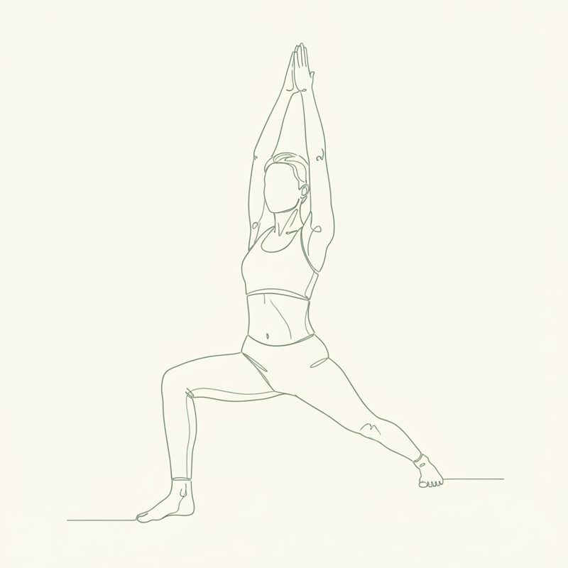 Warrior Pose with Left Leg Bent yoga pose illustration