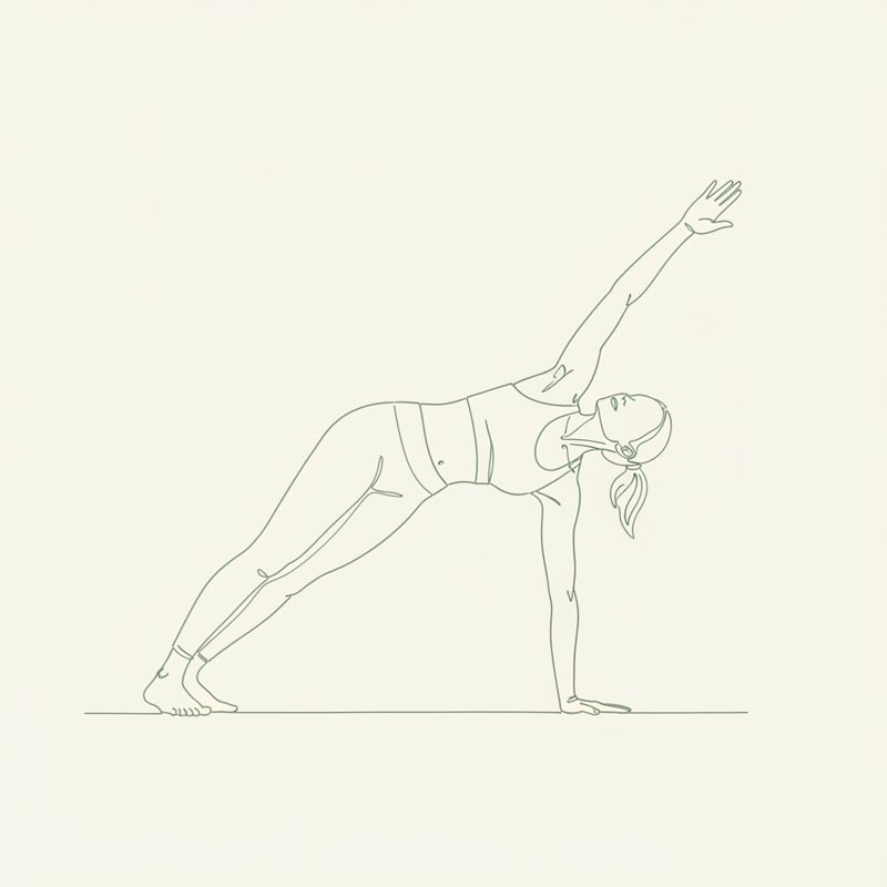 Side Plank on Right Arm with Side Bend yoga pose illustration