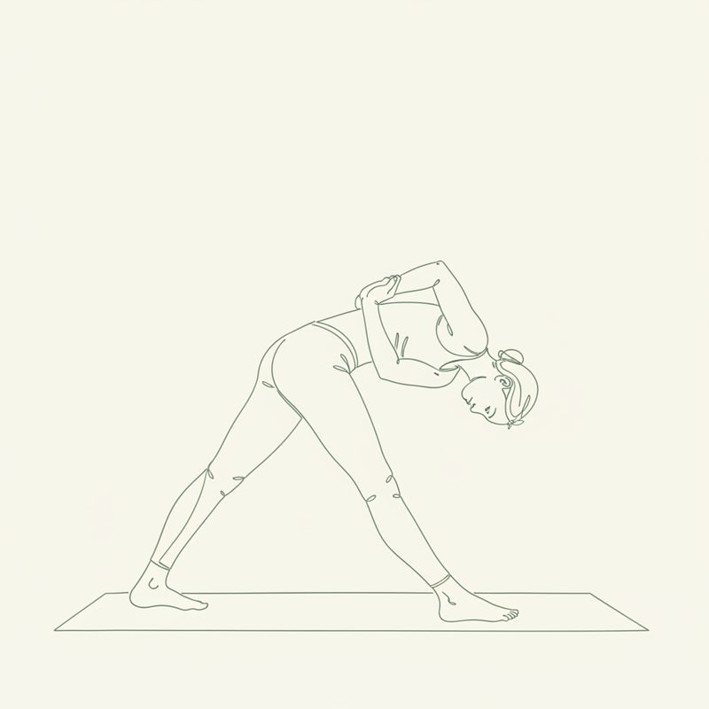 Intense Left Stretch Pose yoga pose illustration