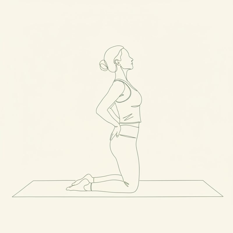 Easy Camel Pose with Palms Against Back yoga pose illustration