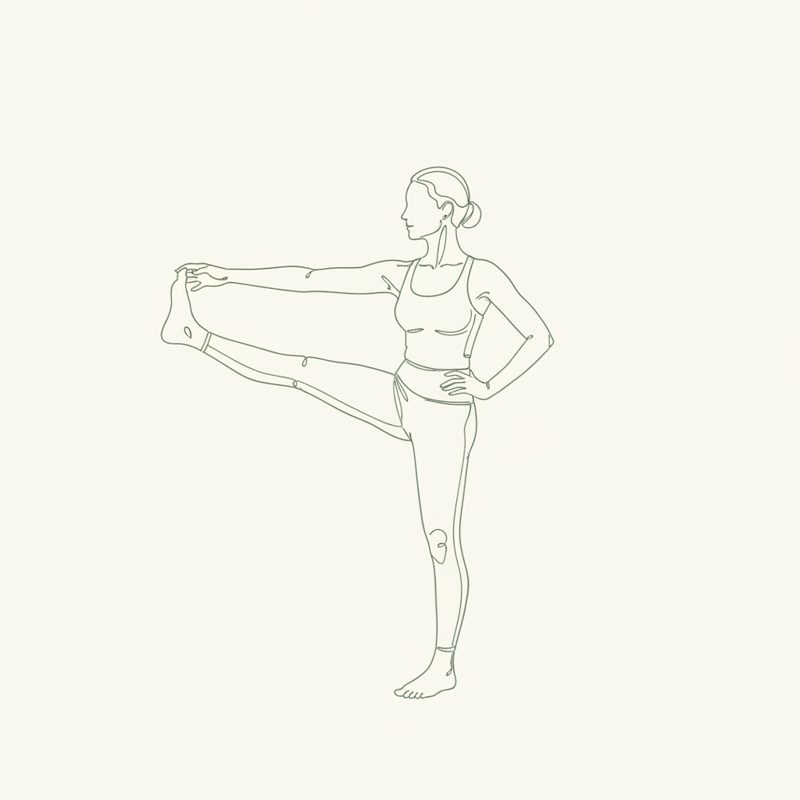 Extended Right Hand to Big Toe Pose yoga pose illustration