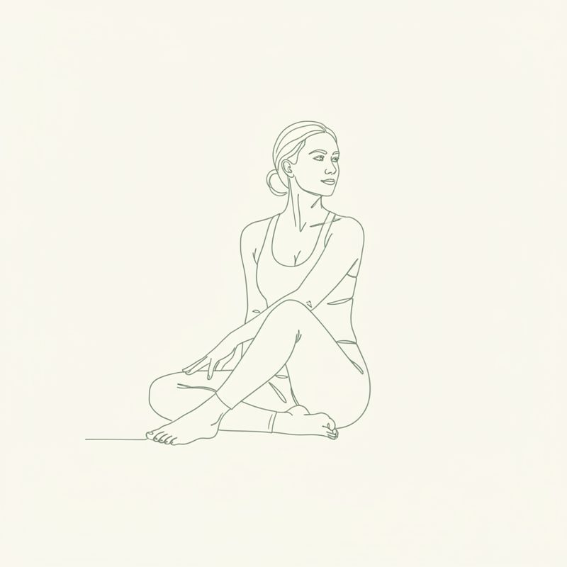 Sage Twist (Right) yoga pose illustration