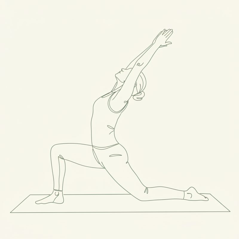 Low Lunge with Upward Stretch (Left Leg Forward) yoga pose illustration