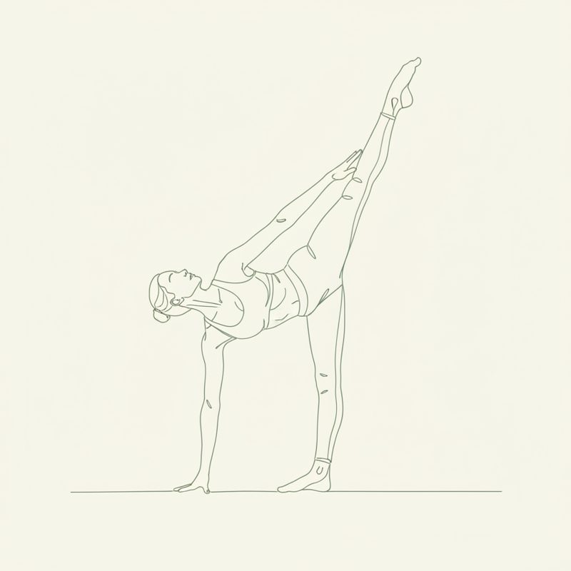 Upward Plank Pose with Right Leg Up yoga pose illustration
