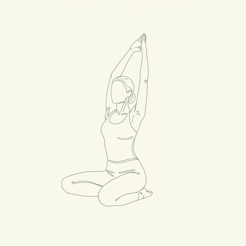 Cow Face Pose (Left Leg and Right Arm Up) yoga pose illustration