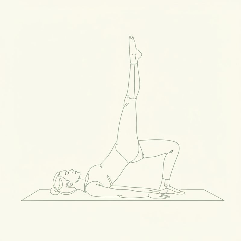 One Leg Bridge Pose (Left) yoga pose illustration