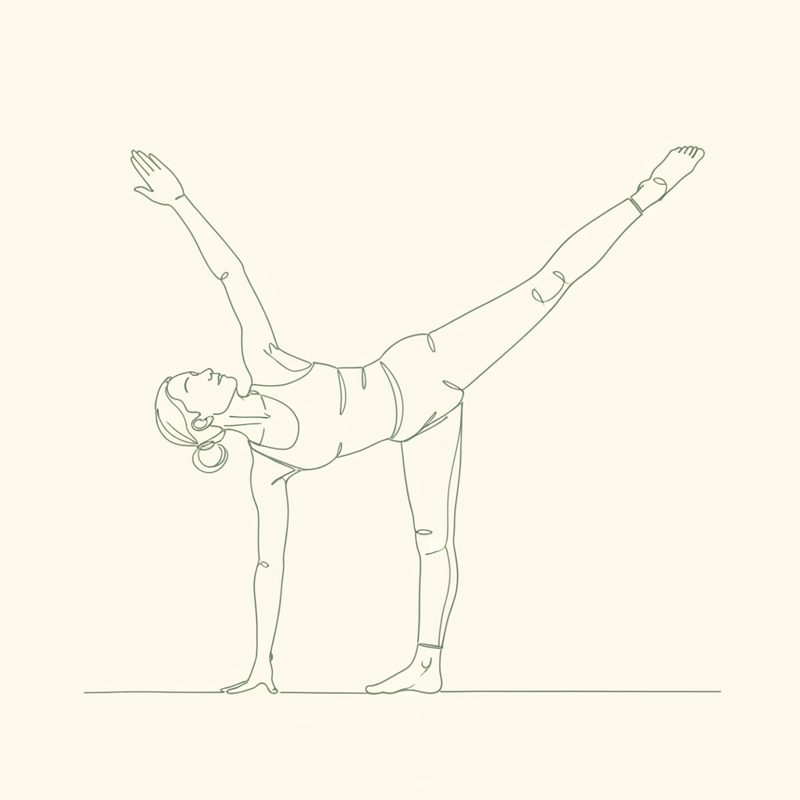 Half Moon Pose with Stretch yoga pose illustration