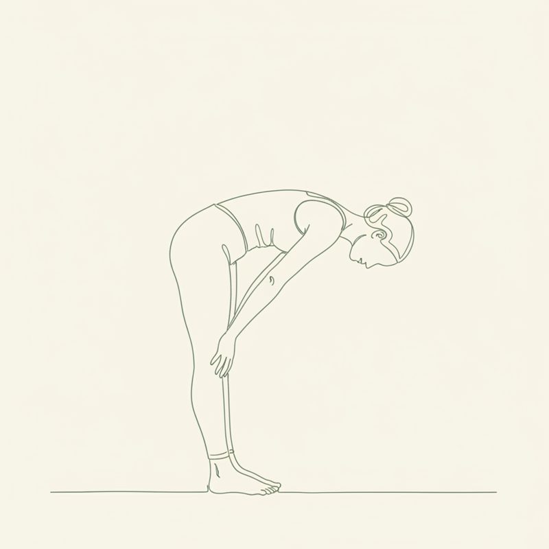 Easy Forward Bend Pose with Legs Half Bent yoga pose illustration