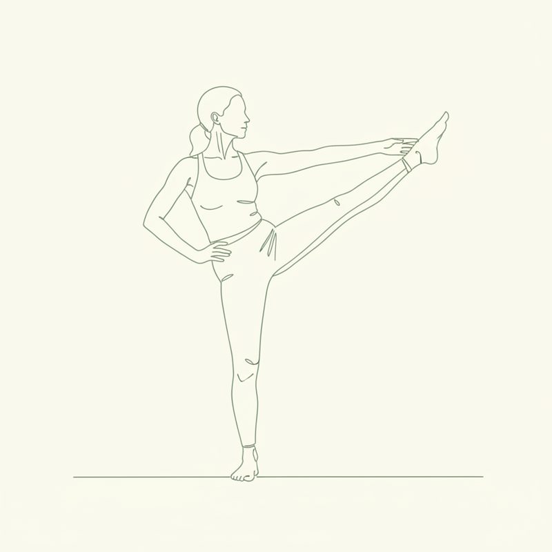 Advanced Extended Right Hand to Big Toe Pose yoga pose illustration