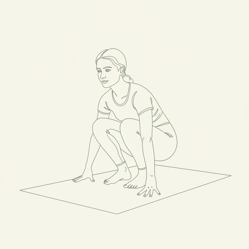 Easy Crow Pose yoga pose illustration