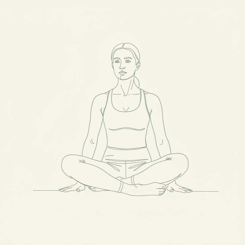 Scale Pose in Lotus Variation yoga pose illustration