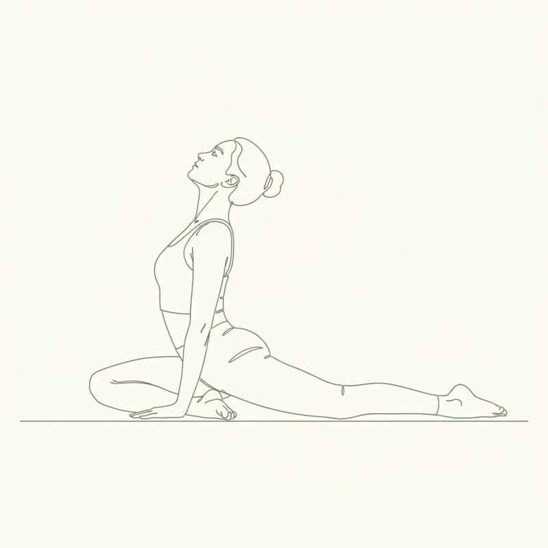 Pigeon Pose on Left Foot, Head Up yoga pose illustration