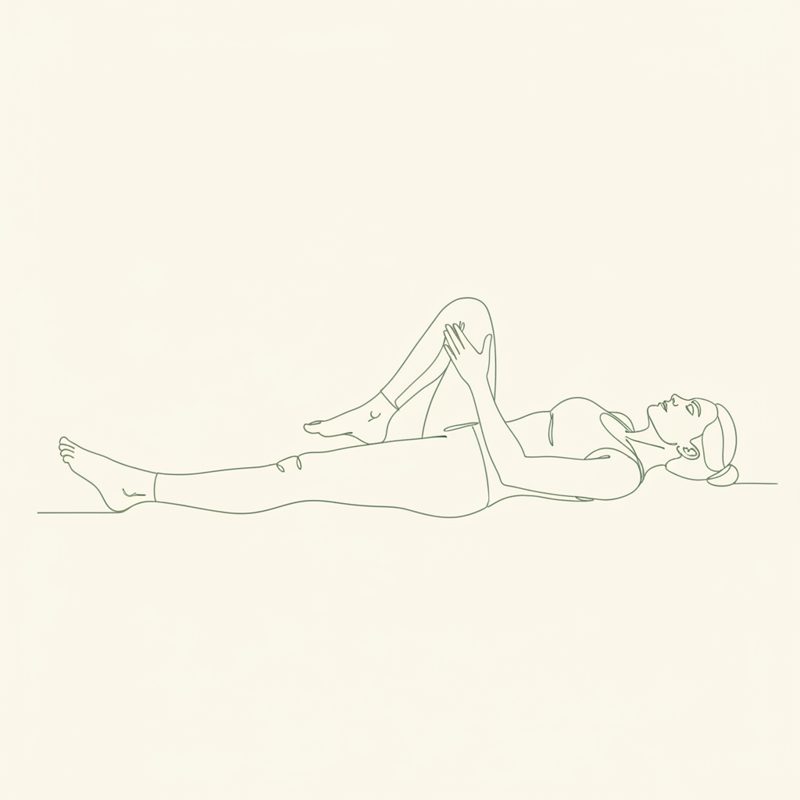 Right Leg Wind Freeing Pose yoga pose illustration