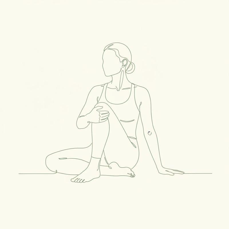 Left Twist with Left Leg Bent yoga pose illustration