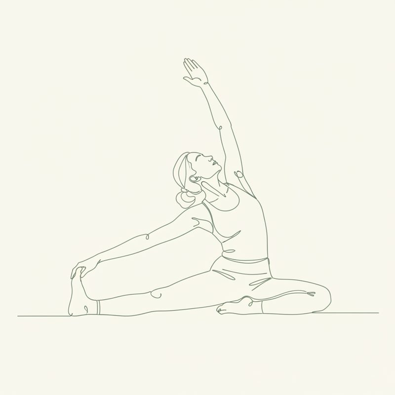 Bend to Left Leg with Rotation yoga pose illustration