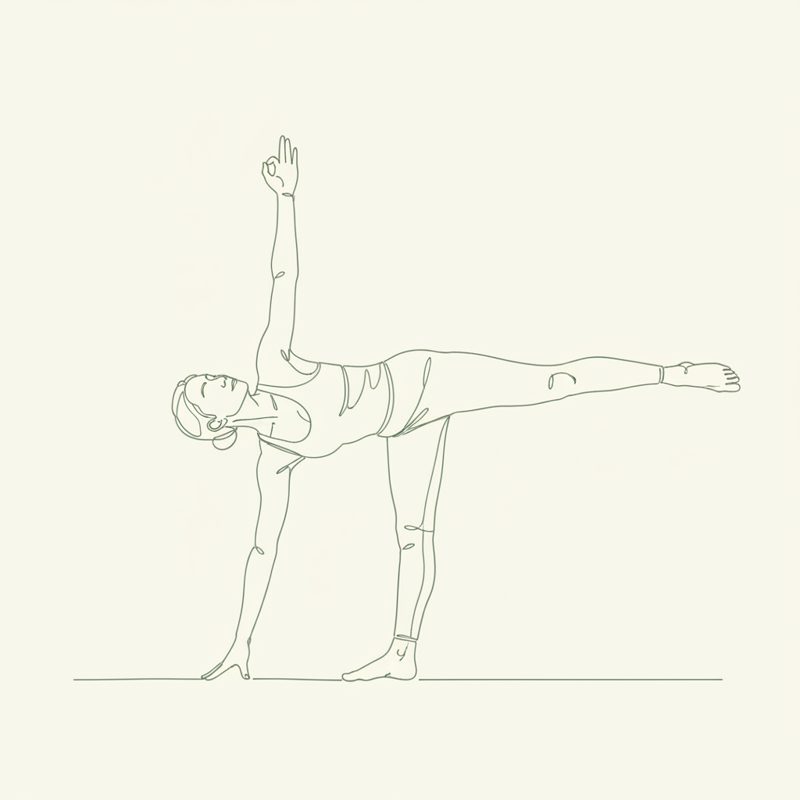 Half Moon Pose (Right) yoga pose illustration