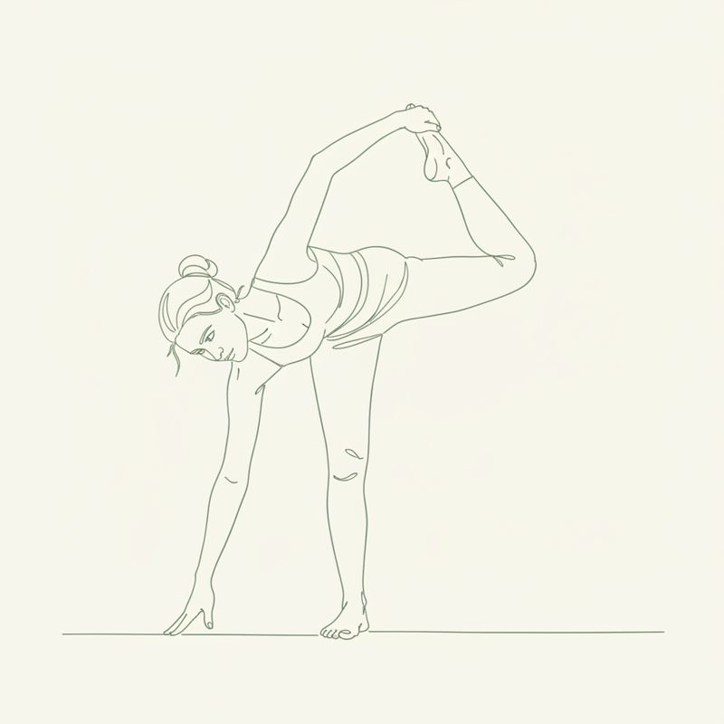 Left Half Bound Lotus Intense Stretch Pose yoga pose illustration