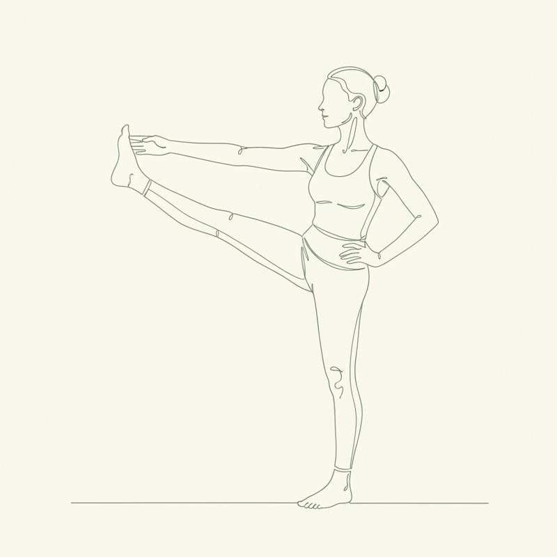 Advanced Extended Left Hand to Big Toe Pose yoga pose illustration