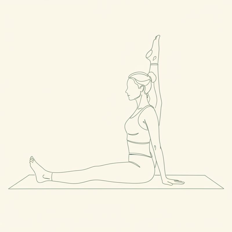 Staff Pose with Left Leg Up yoga pose illustration