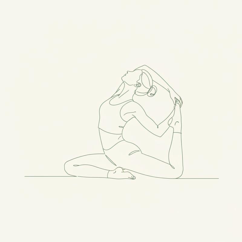 Pigeon Pose with One Hand Left Leg Grab yoga pose illustration