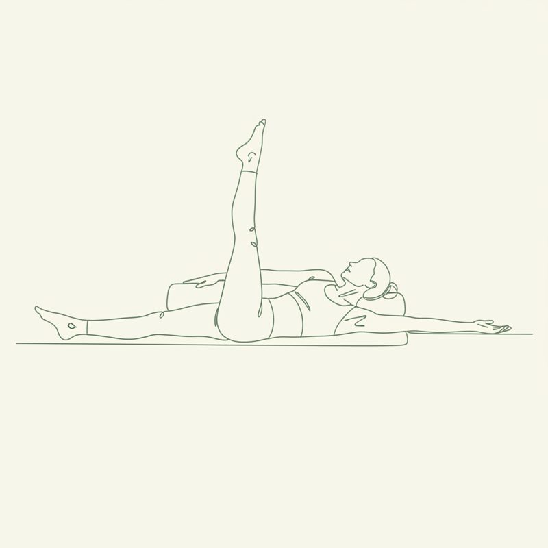 Reclining Crocodile Twist, Right Side yoga pose illustration