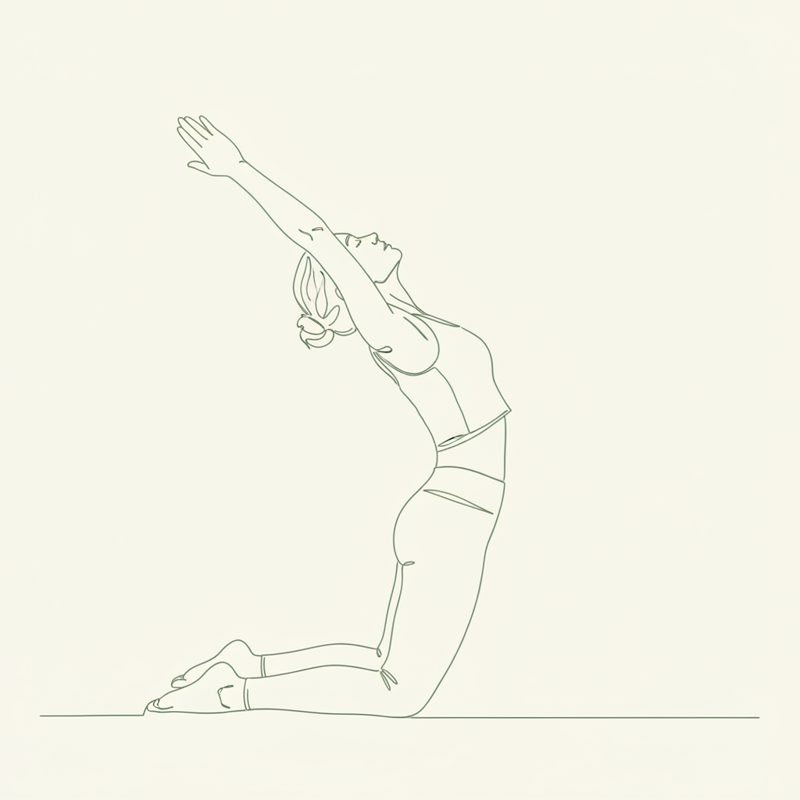 Low Lunge with Upward Stretch (Right Leg Forward) yoga pose illustration