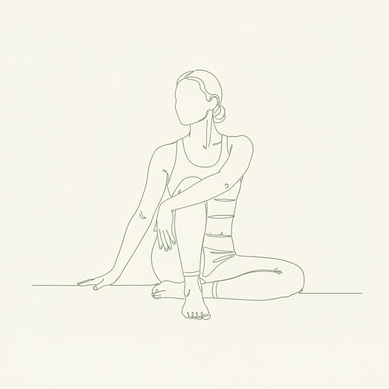 Sage Twist (Left) yoga pose illustration