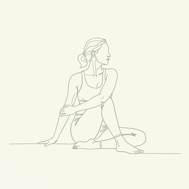 Sitting Right Twist yoga pose illustration