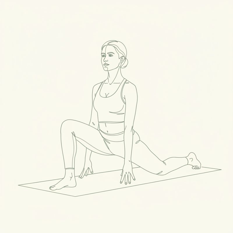Low Lunge with Left Leg Forward yoga pose illustration