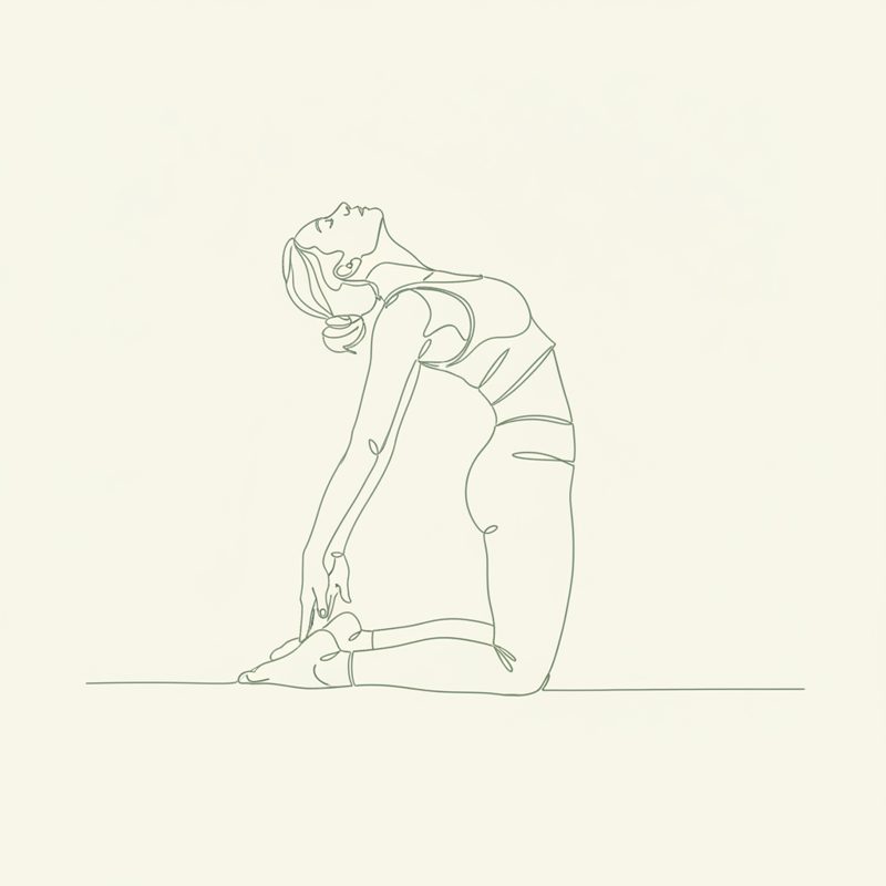 Camel Pose with Palms Set Against Feet yoga pose illustration