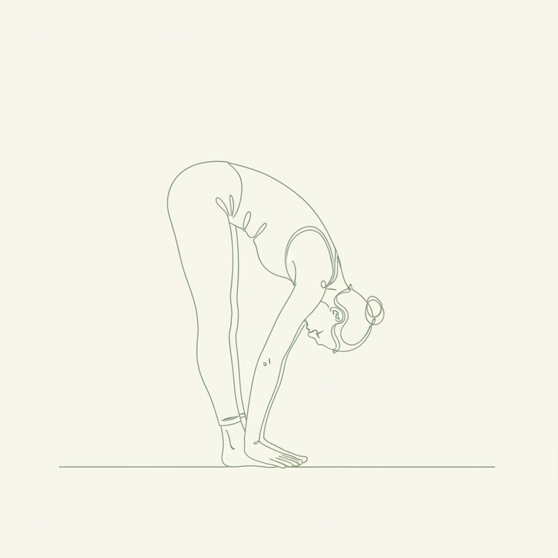 Standing Forward Bend with Hands on the Floor yoga pose illustration