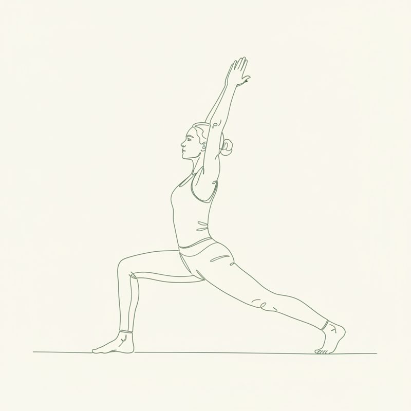 Low Lunge with Left Leg Straight yoga pose illustration