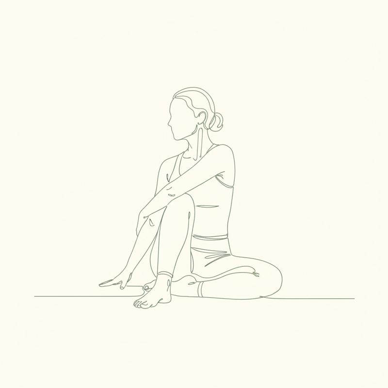 Sitting Left Twist yoga pose illustration