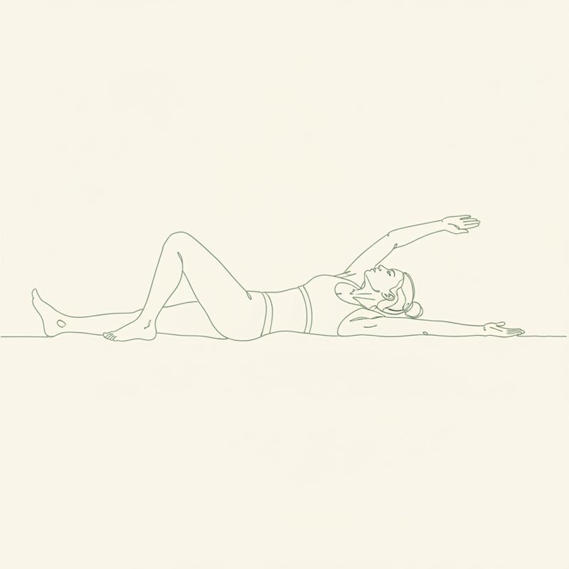 Rotation Pose with Legs to the Left yoga pose illustration