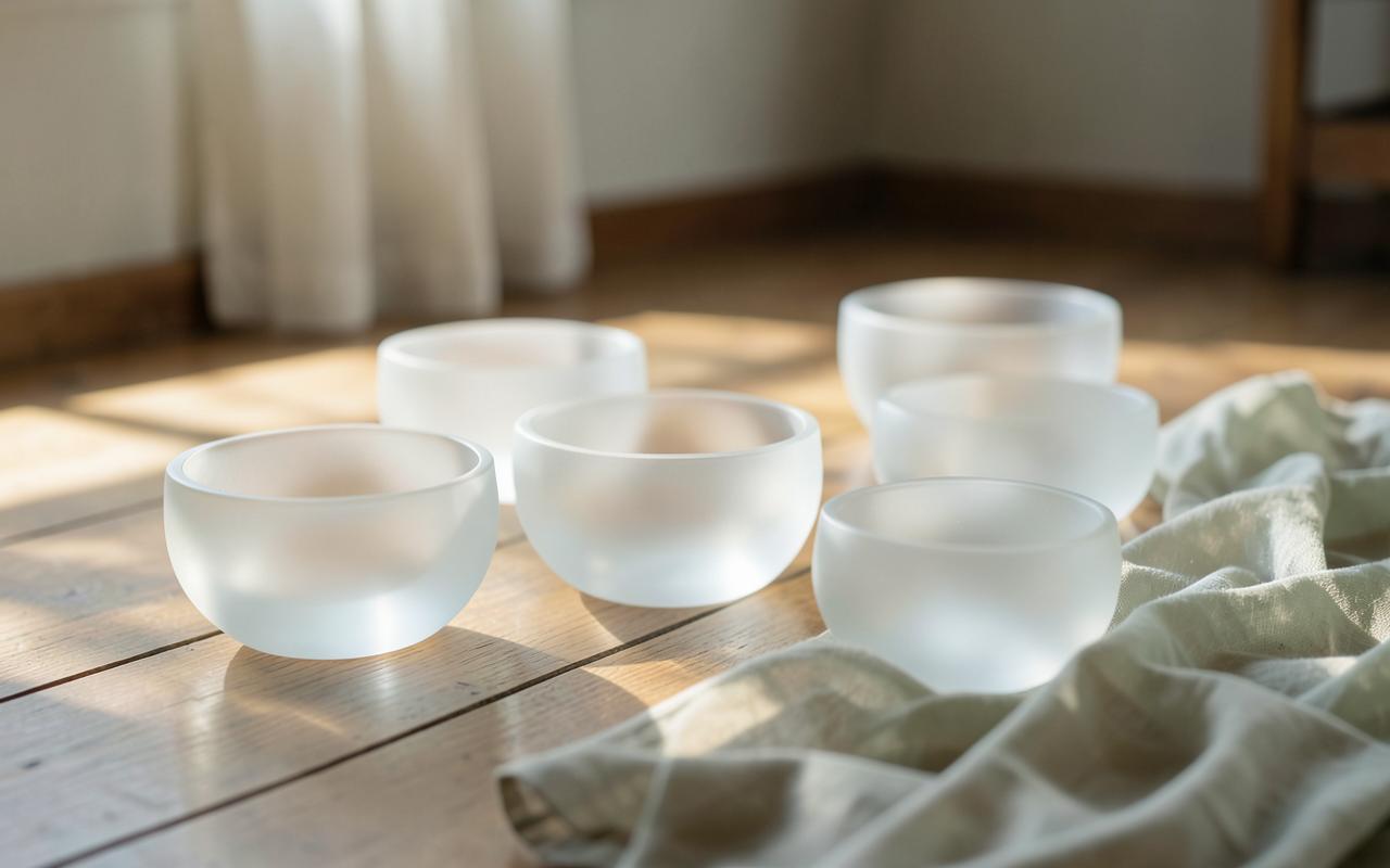 Crystal singing bowls