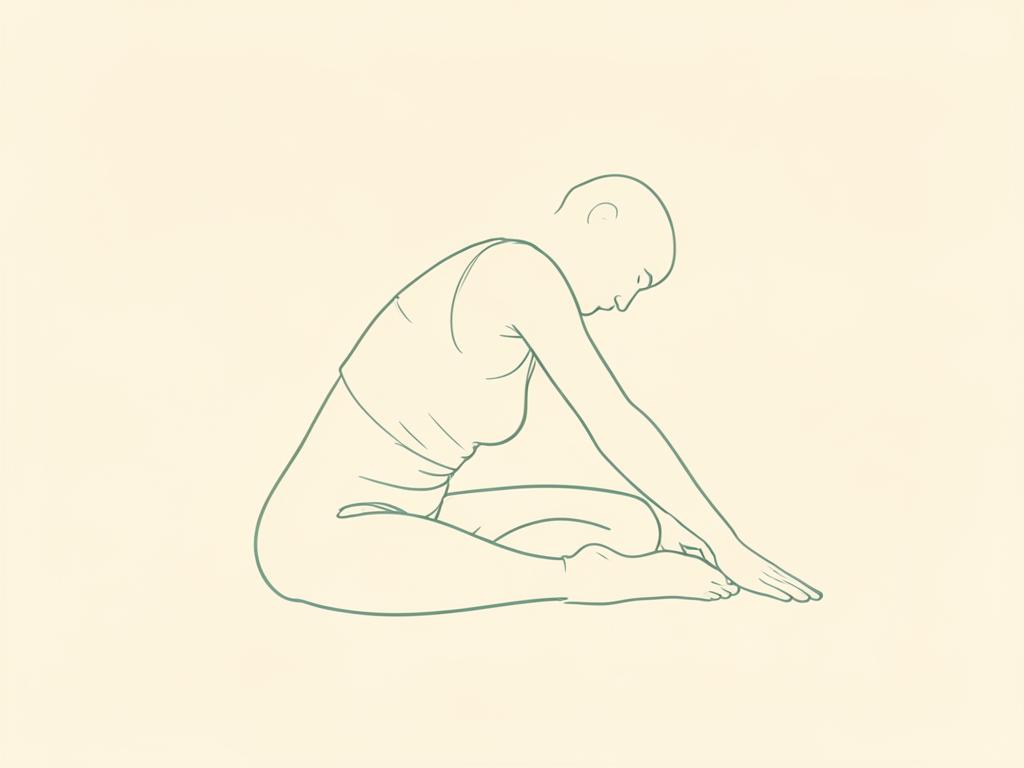 Bend to Left Leg yoga pose illustration